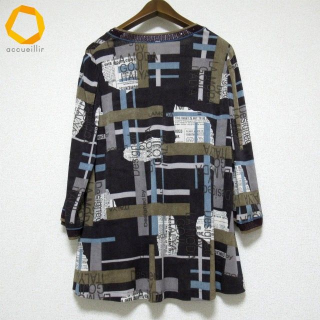 anc イタリヤ 伊太利屋 チュニック 13 黒系 大きいサイズ マルチ