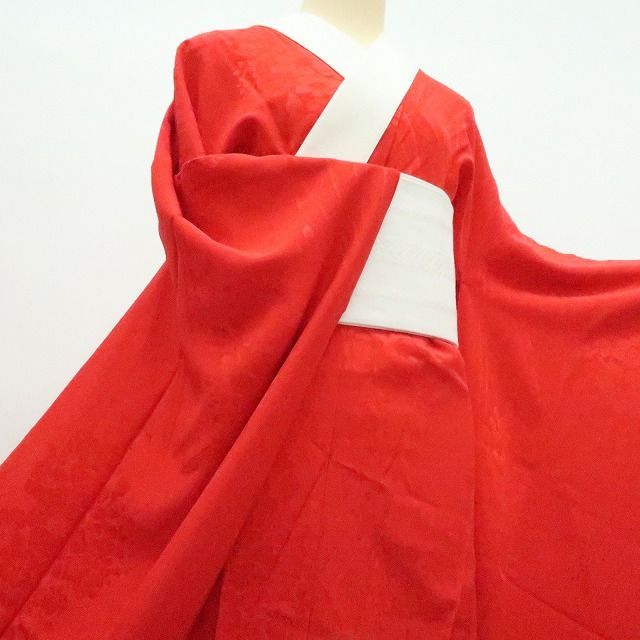 百華❀Y4410◇単衣 正絹 袖無双 半襟・居敷当付 手縫い仕立て 振袖用