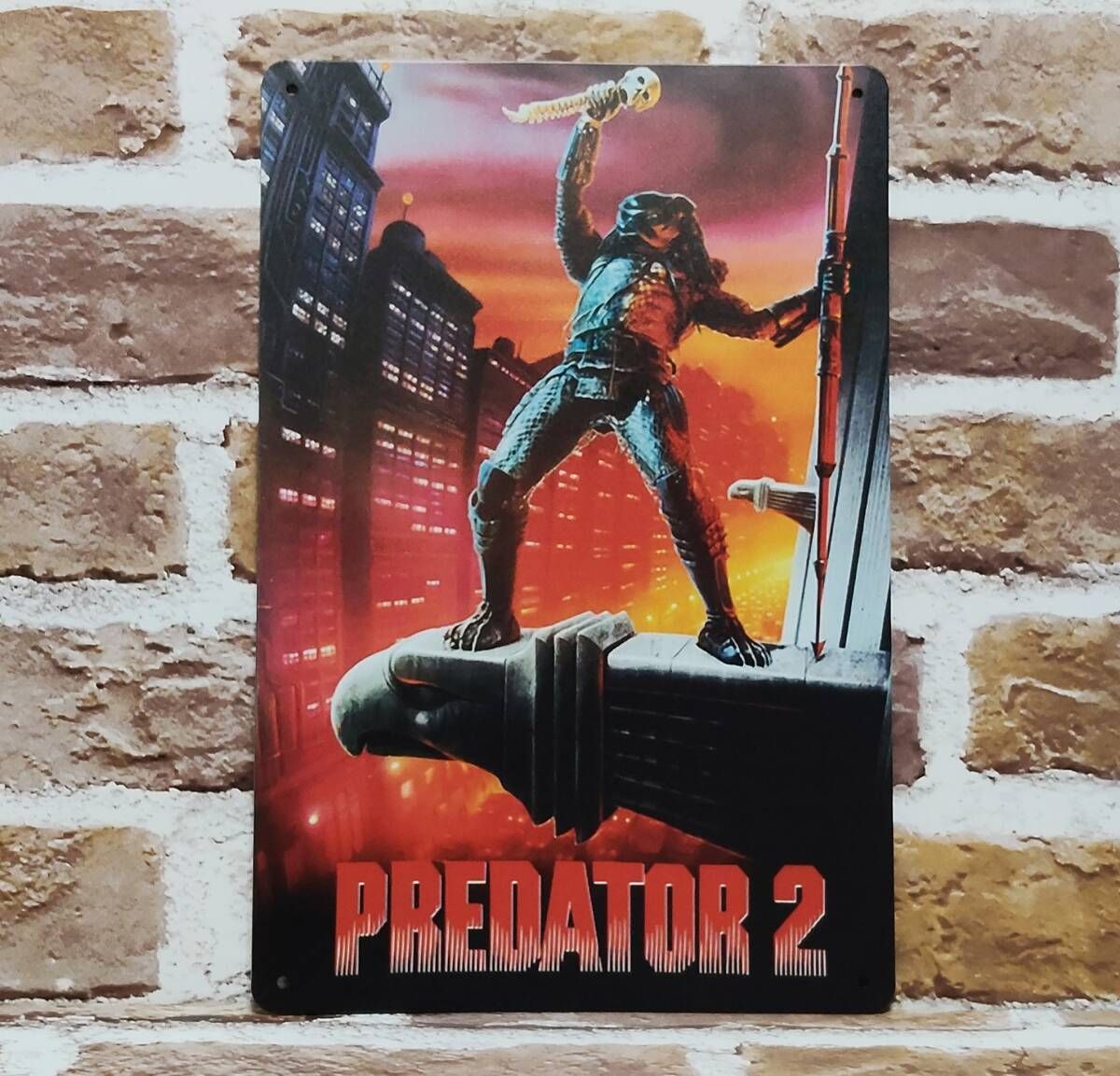 看板風 メタル製 映画ポスター プレデター2 （ダニー・グローヴァー