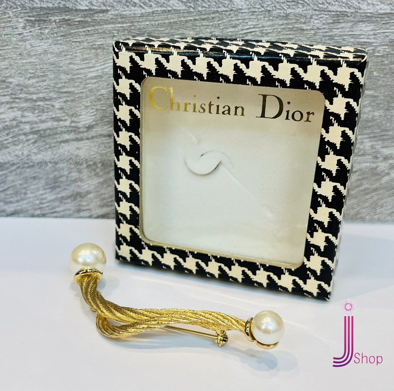 美品】Christian Dior ディオール ブローチ フェイク パール ゴールド