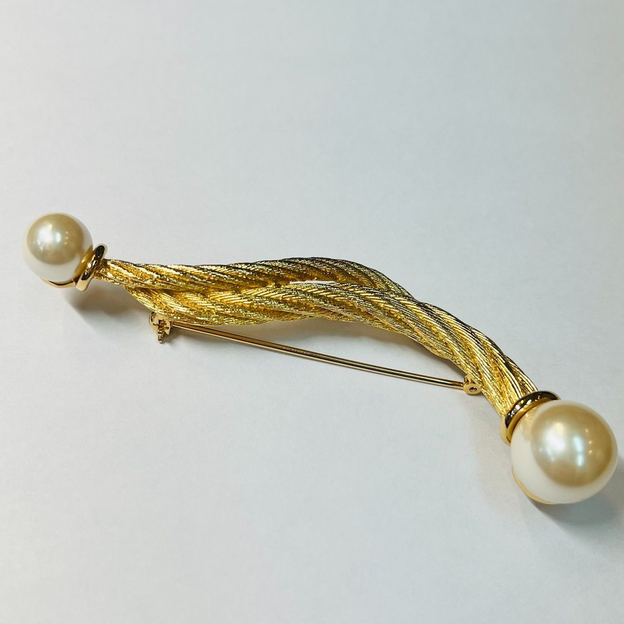 美品】Christian Dior ディオール ブローチ フェイク パール ゴールド