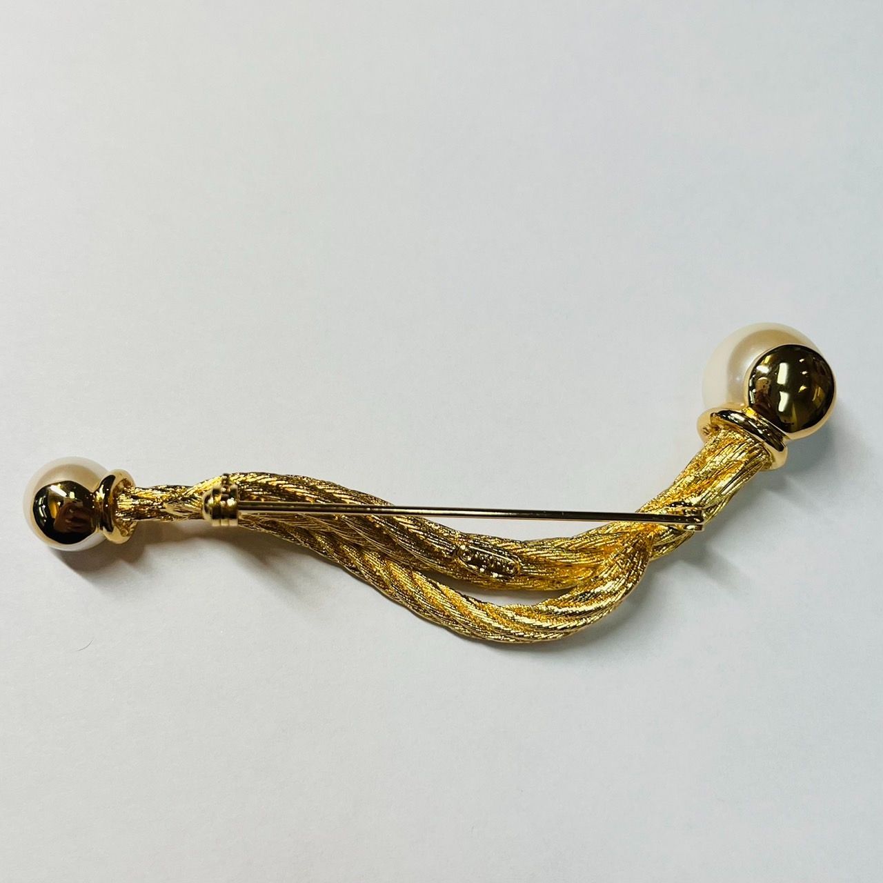 美品】Christian Dior ディオール ブローチ フェイク パール ゴールド