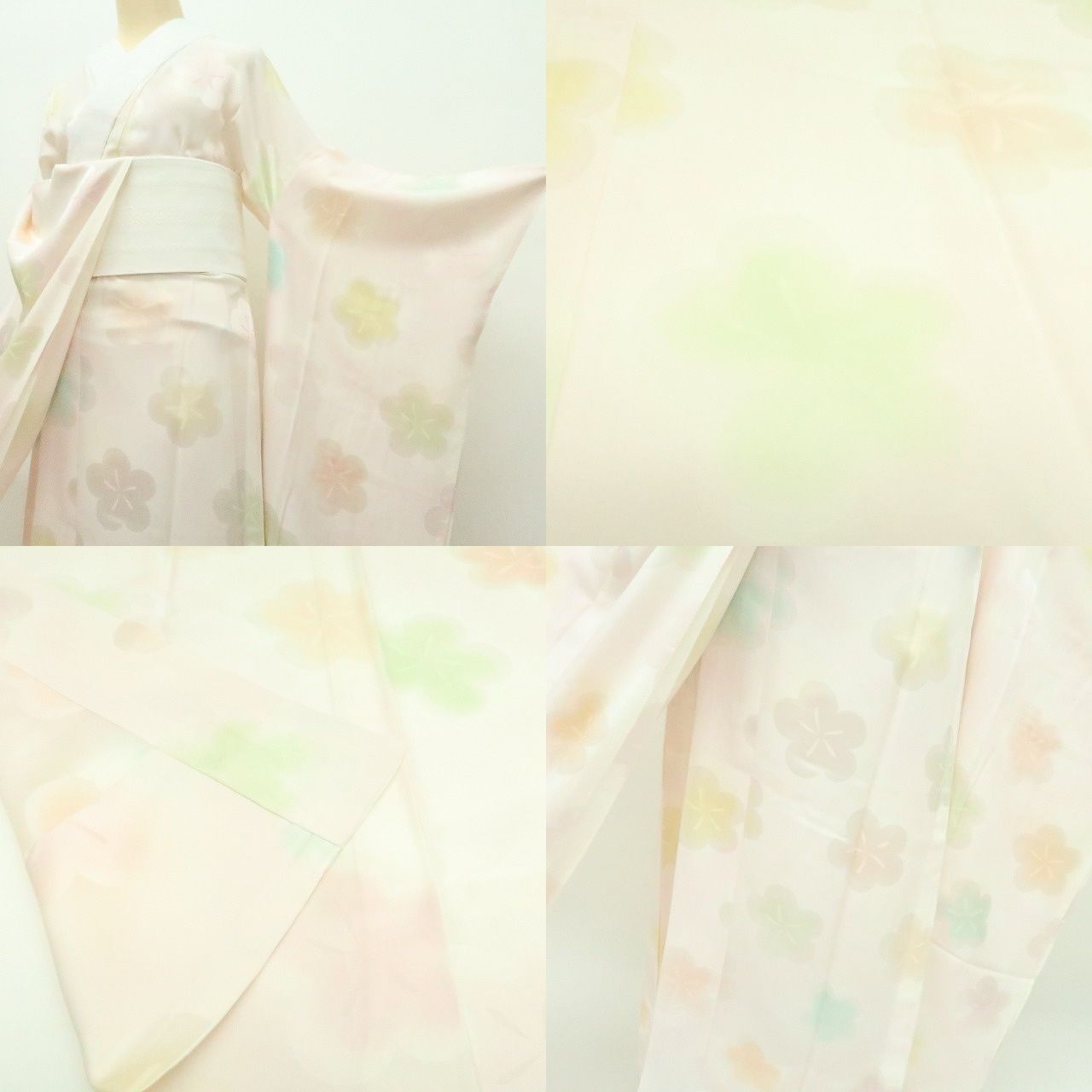 百華❀Y4411◇新品 単衣 正絹 袖無双 仕付け糸・居敷当て付 手縫い