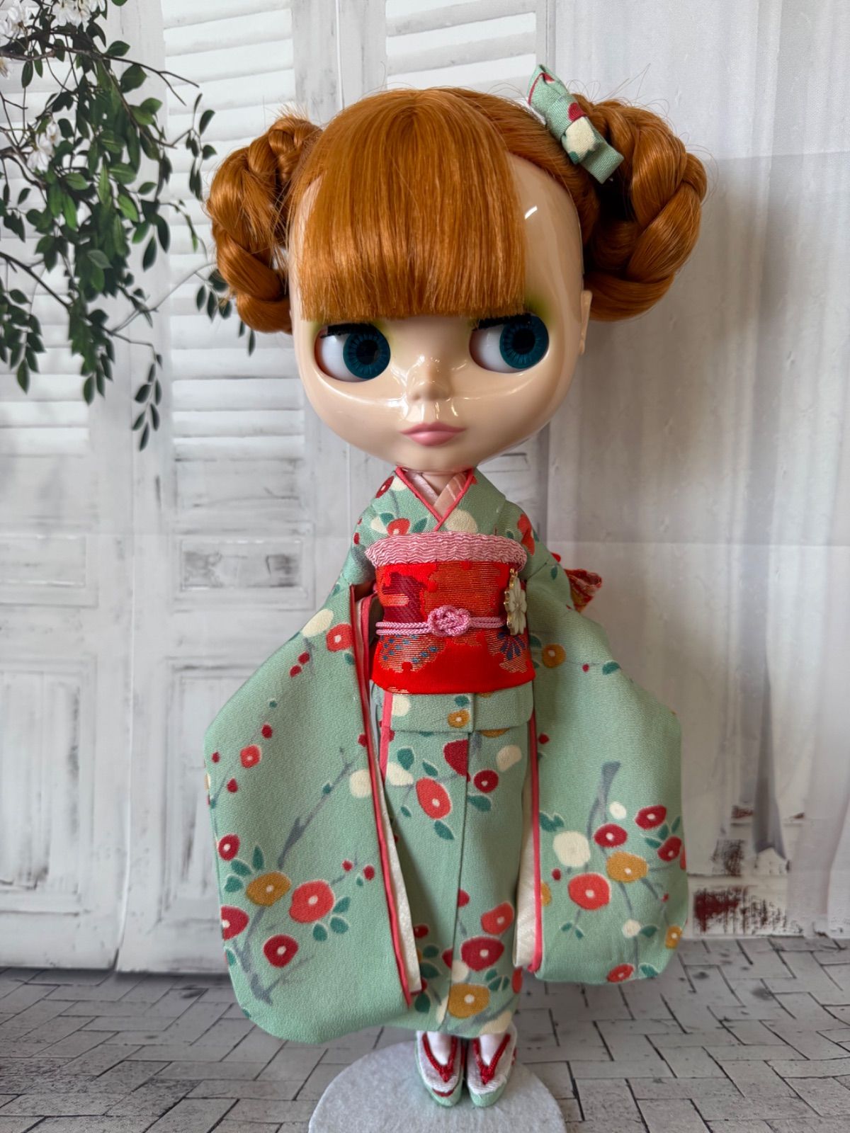 ブライス、リカちゃん(22cmドール)用大振袖 正絹総裏付き フルセット