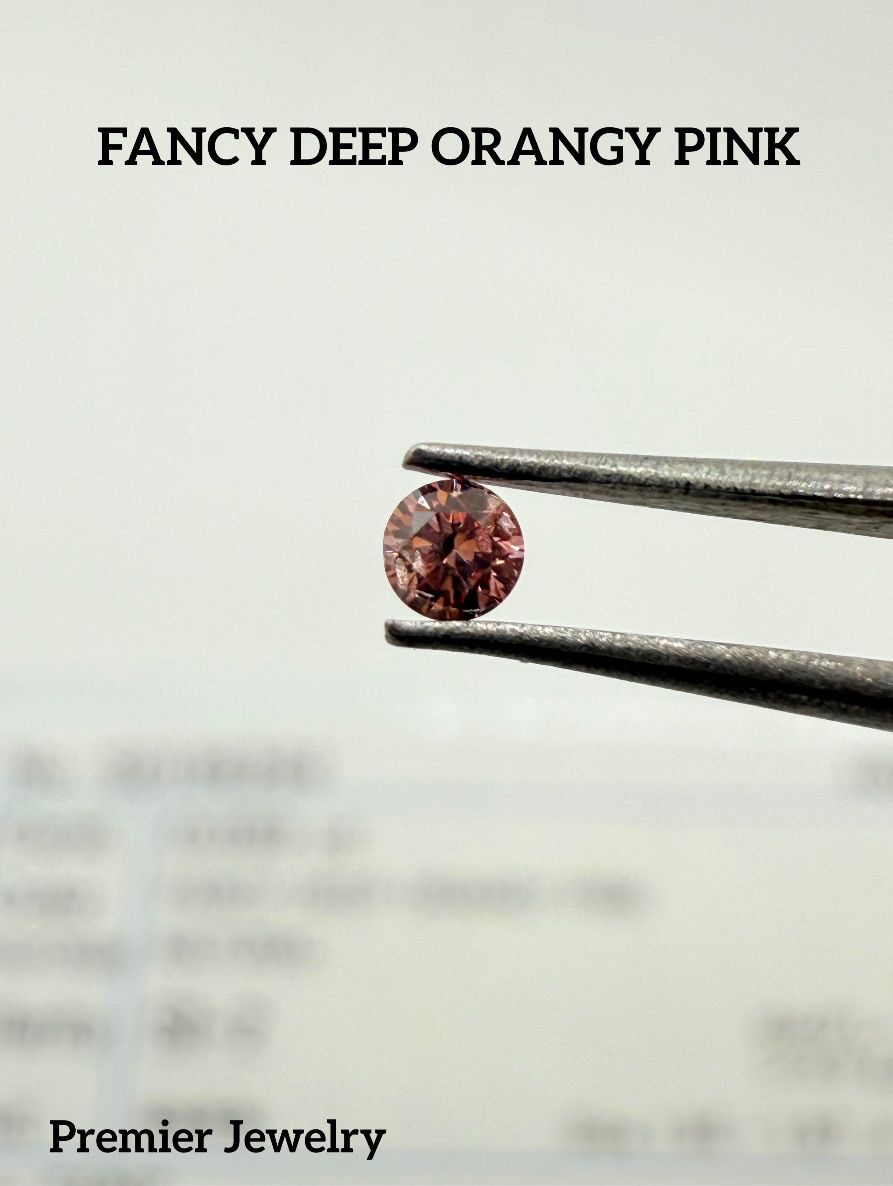 天然ピンクダイヤモンドルースFANCY DEEP ORANGY PINK ROUND