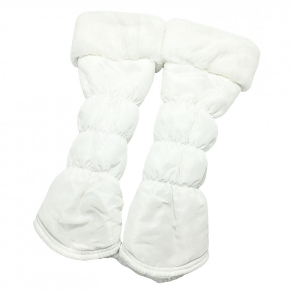 超美品】エフアールツー 中綿レッグウォーマー 白×グレー 内側ファー