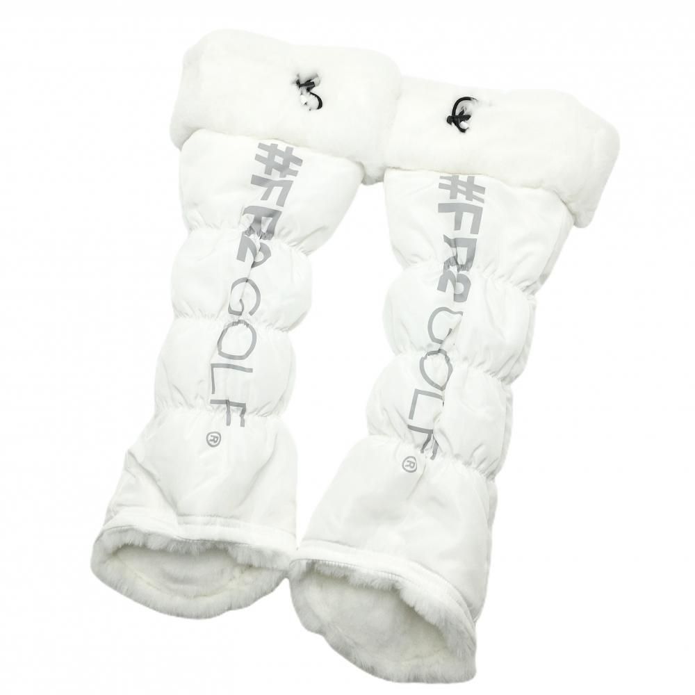 超美品】エフアールツー 中綿レッグウォーマー 白×グレー 内側ファー