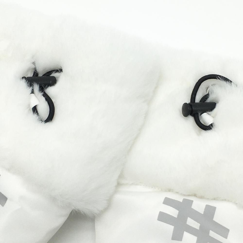 超美品】エフアールツー 中綿レッグウォーマー 白×グレー 内側ファー