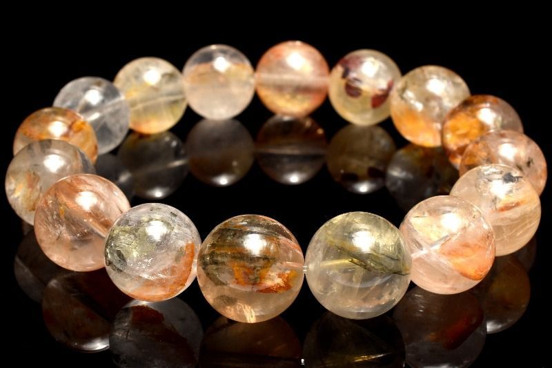 1点物】入手困難◇黄金の輝き マーカサイトインクォーツ 13-13.5mm