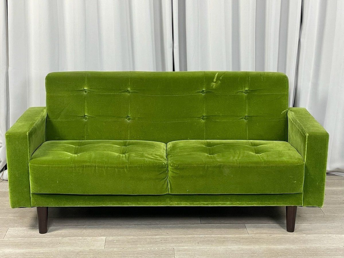XD54 ミッドセンチュリー モケットグリーン 2人掛け ソファ ロビー
