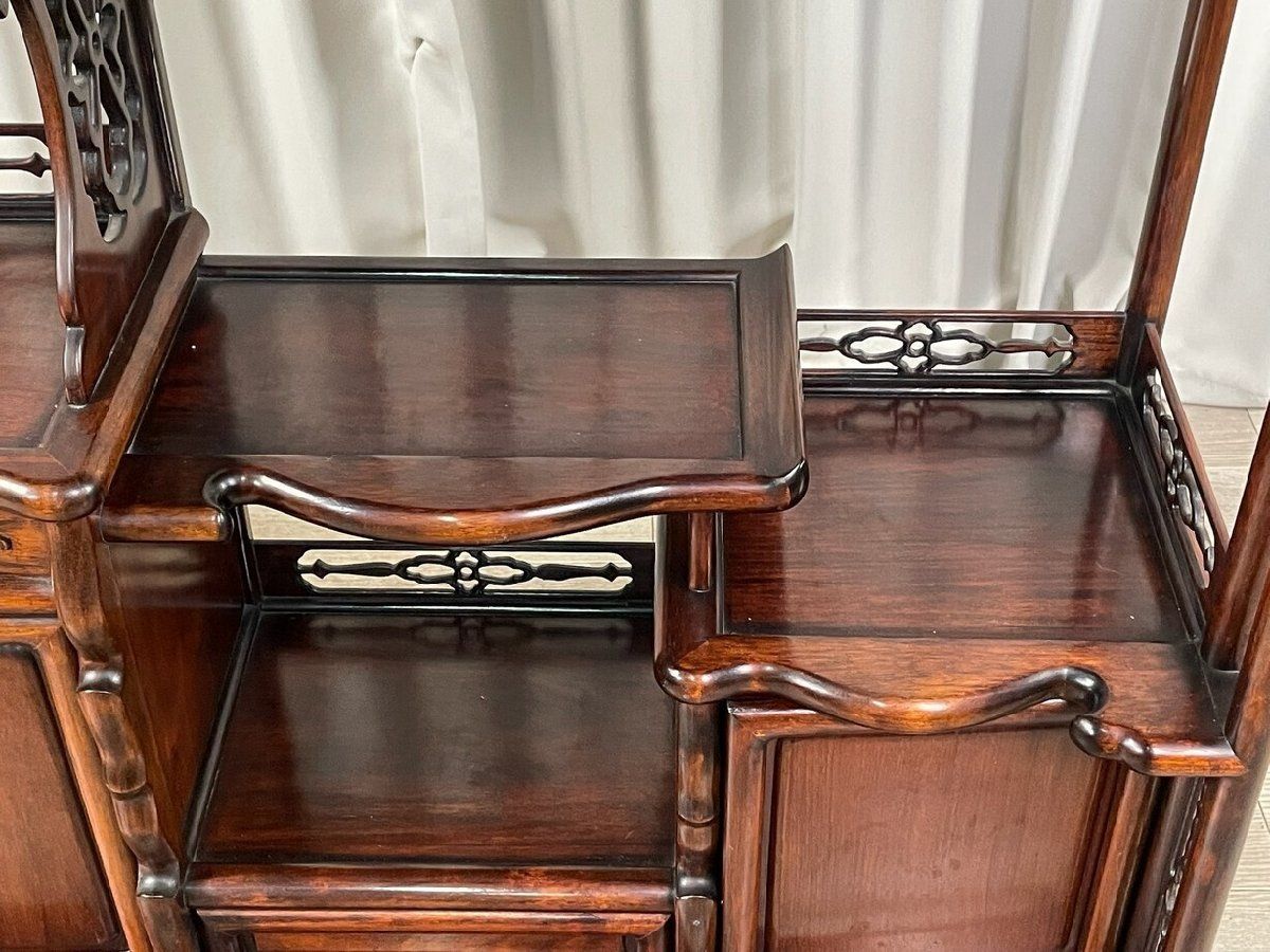 GT06 唐木家具 花梨材 総無垢 飾り棚 違い棚 / 飾棚 違棚 中国 茶棚