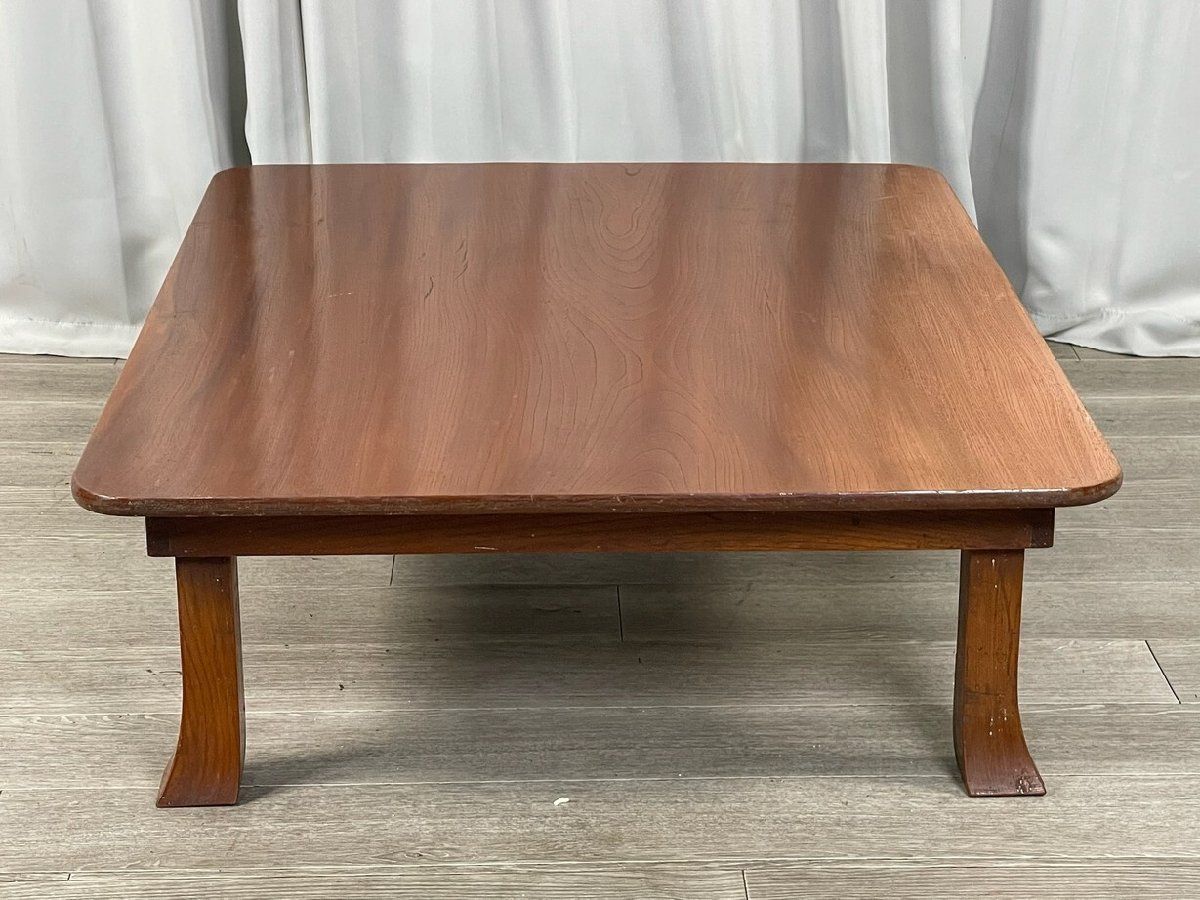 3391 戦前 古家具 アンティーク 欅材 無垢 折り畳み 座卓 / 卓袱台