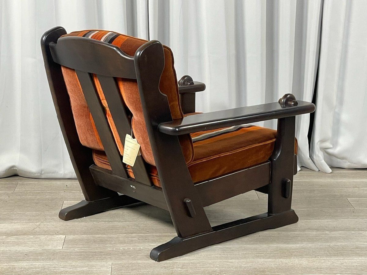 オールドカリモク　ヴィンテージソファ ミッドセンチュリー レザー 1脚昭和レトロ ① 昭和レトロ オールドカリモク レザーソファー 1人掛けソファー