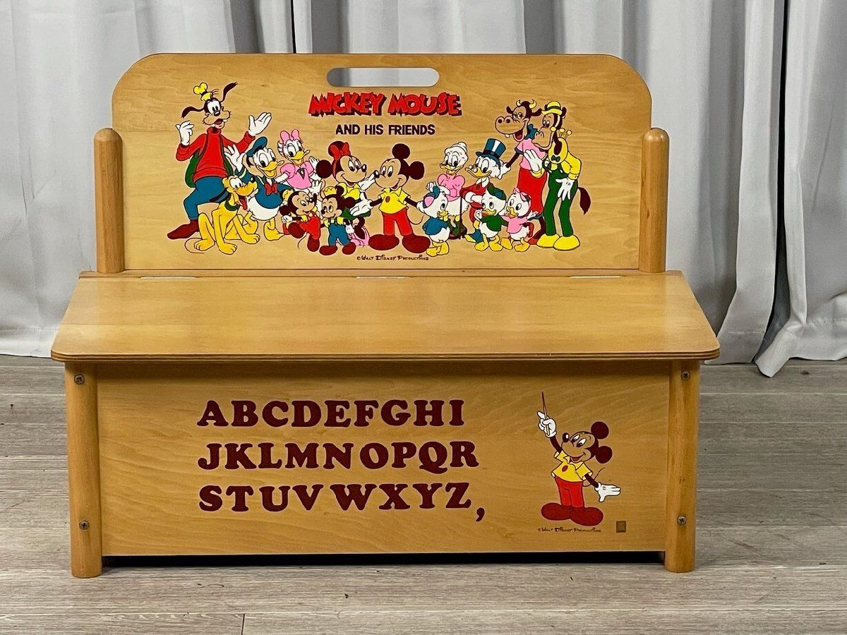 3340 レトロ ディズニー ベンチ 収納 ボックス キッズ / チェア 椅子