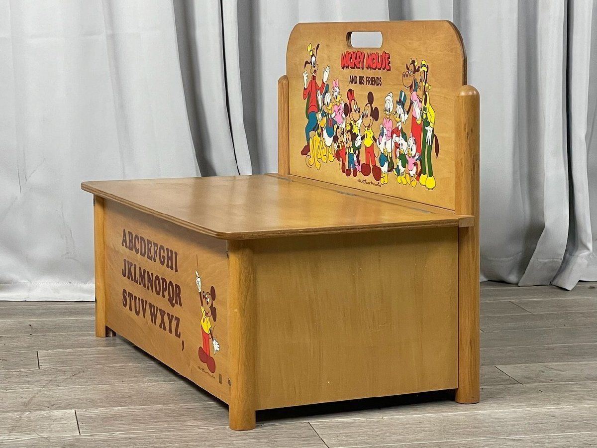 3340 レトロ ディズニー ベンチ 収納 ボックス キッズ / チェア 椅子