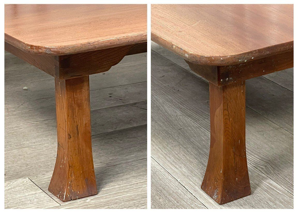 3391 戦前 古家具 アンティーク 欅材 無垢 折り畳み 座卓 / 卓袱台