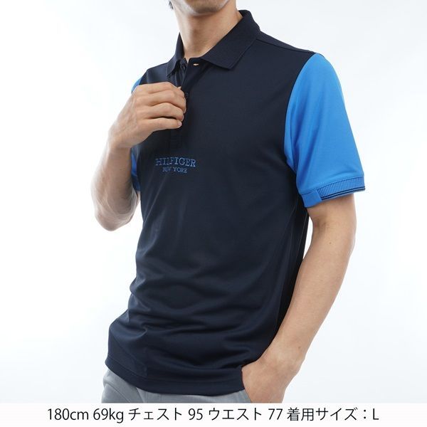 トミーヒルフィガー ゴルフ メンズ カラーブロック 半袖ポロシャツ