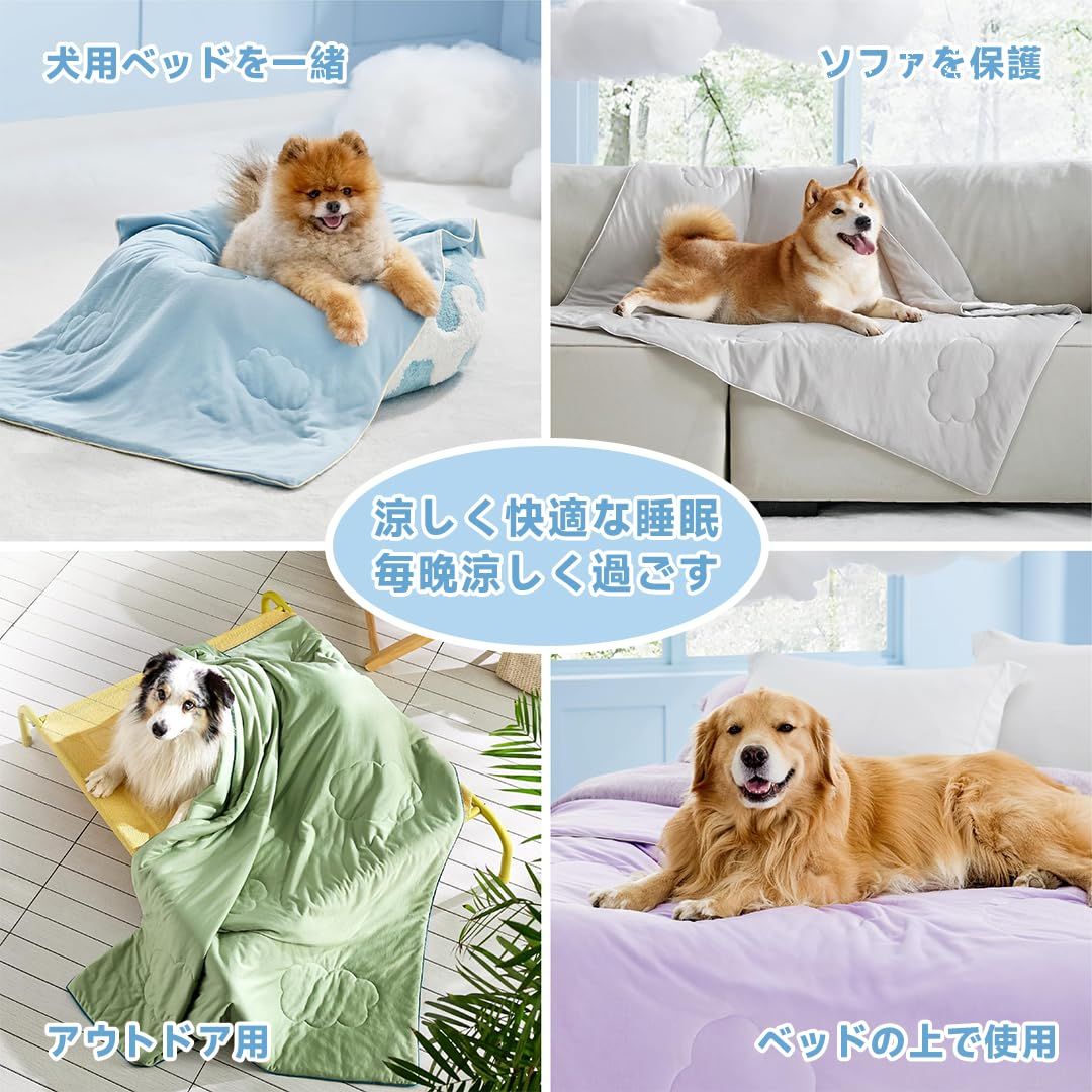 新品 Lesure ペット ひんやりマット 犬 クールマット ペット用 クールブランケット 冷却マット 犬猫用 Q-MAX>0.4 接触冷感 ひんやり 柔らかい 耐久性 洗濯可能 お手入れ便利 暑さ対策 (グリーン、75*100cm)