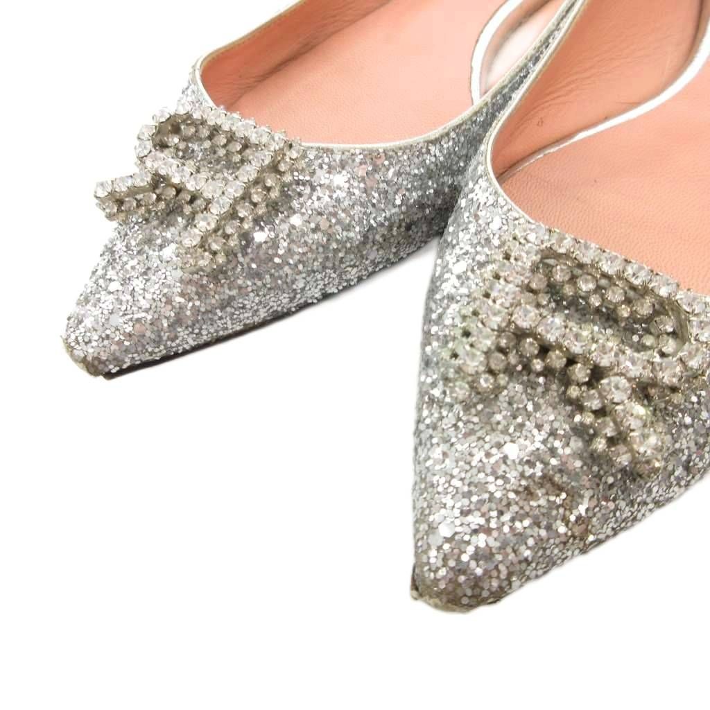 ロシャス ROCHAS フラットシューズ パンプス 36 シルバーカラー