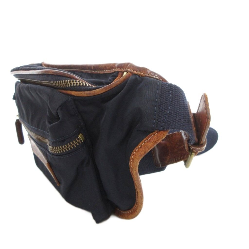 極美品✨felisi フェリージ ウエストポーチ ナイロン レザー 紺 799 極