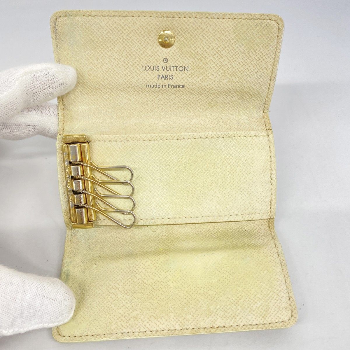 ルイヴィトンキーケースN60020ミュルティクレ4アズールダミエ RFID確認済 ルイヴィトン キーケース LOUIS VUITTON 破格本物 ダミエアズール