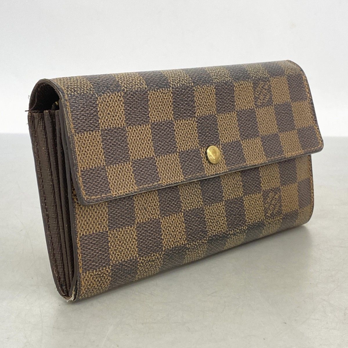 6ac2438】ルイヴィトン 長財布 ダミエ ポシェットポルトモネクレディ