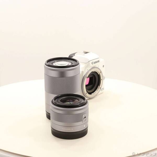 中古品〕 EOS Kiss M ホワイト ダブルズームキット【251】 - メルカリ