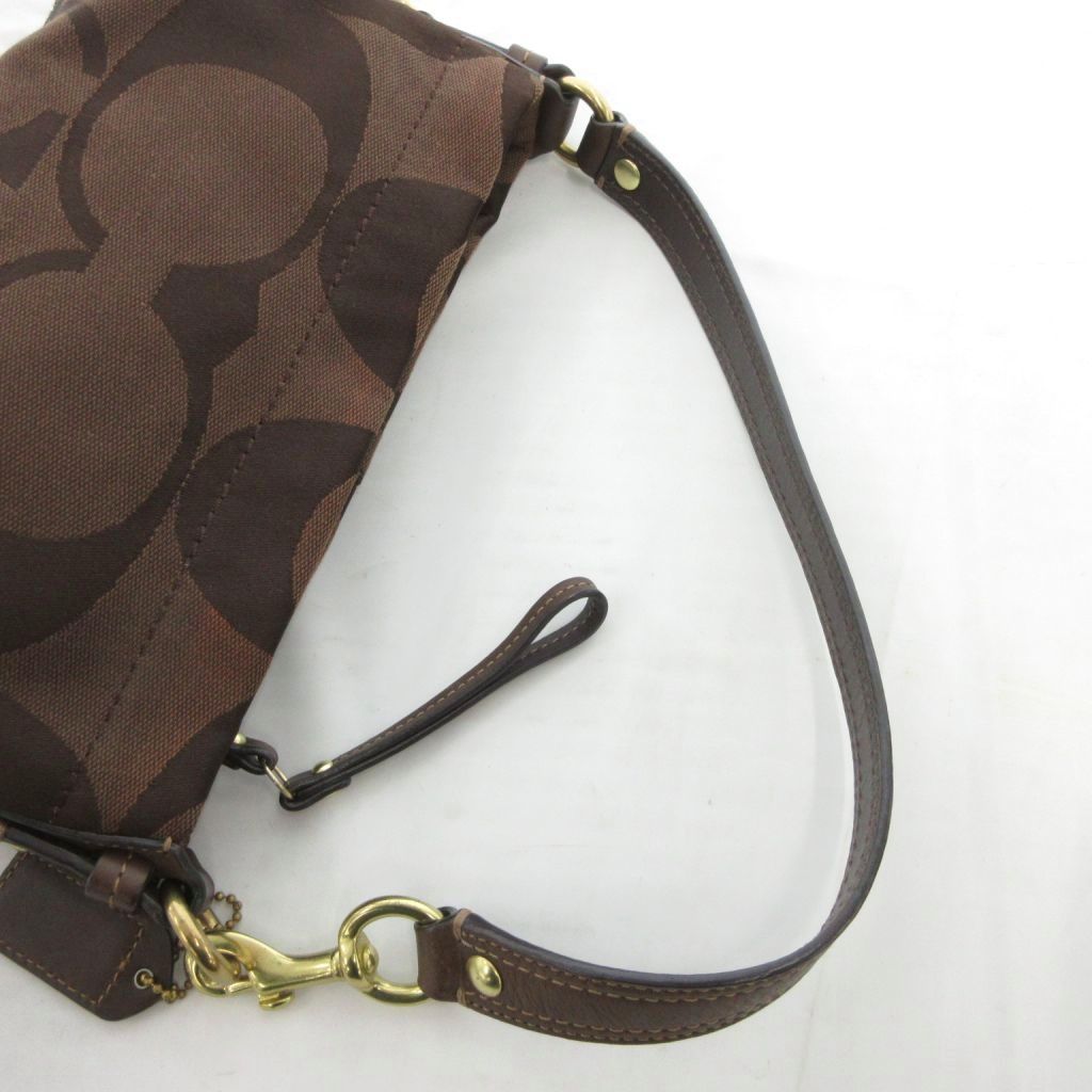 美品 コーチ ショルダーバッグ ワンショルダー キャンバス ブラウン