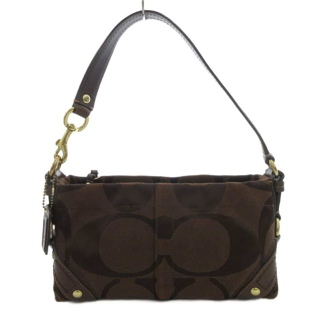 美品 コーチ ショルダーバッグ ワンショルダー キャンバス ブラウン