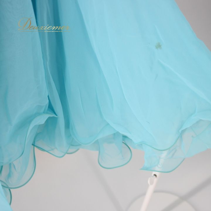 社交ダンス 衣装 スタンダード ドレス ワンピース パーティドレス 水色