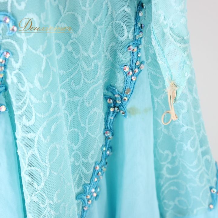 社交ダンス 衣装 スタンダード ドレス ワンピース パーティドレス 水色