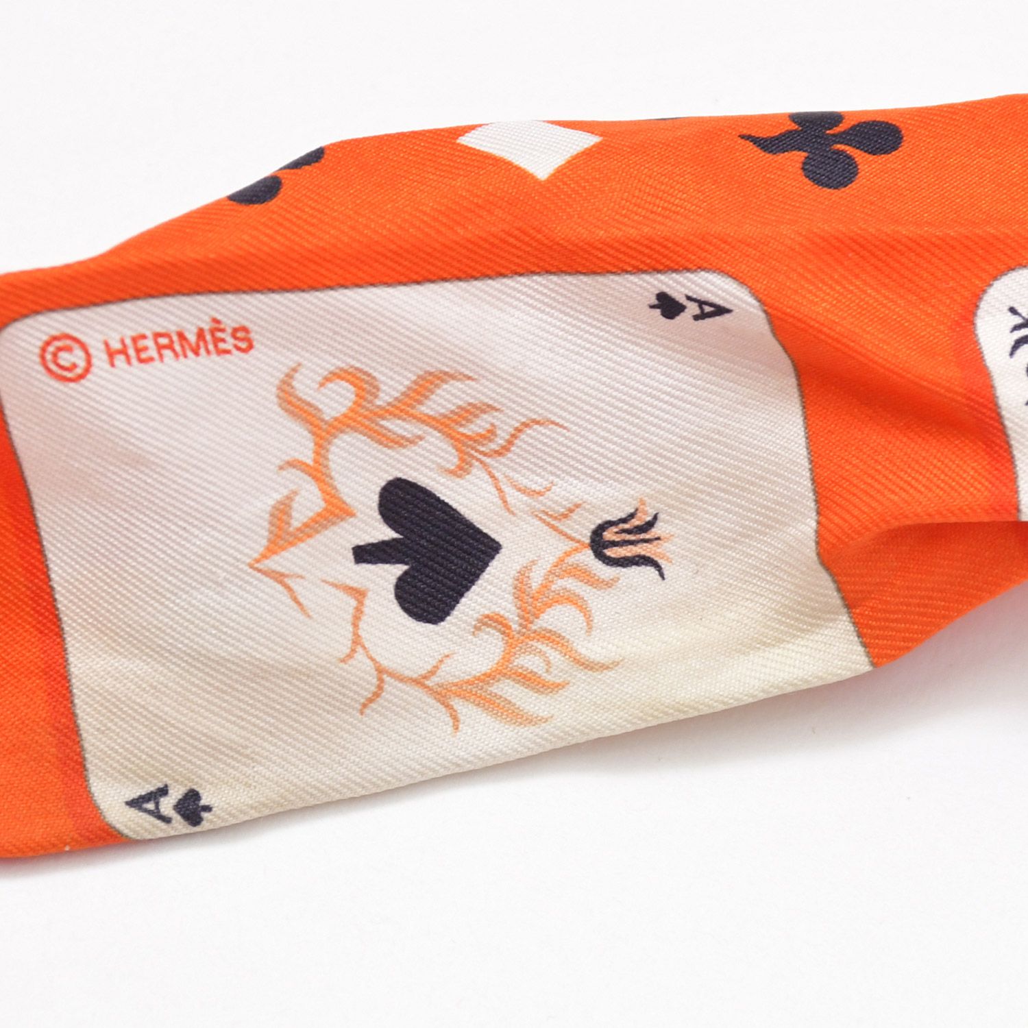 【美品】HERMES エルメス ジュドーカルト トランプ柄 ツイリー 箱付き 美品】HERMES エルメス ジュドーカルト トランプ柄 ツイリ