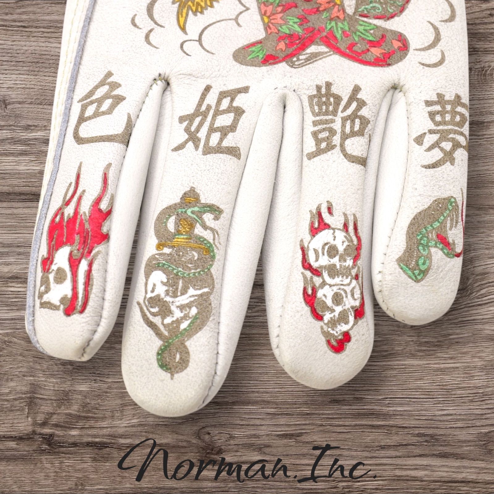 牛革 レザーグローブ ホワイト 白 アメリカン バイク ハーレー