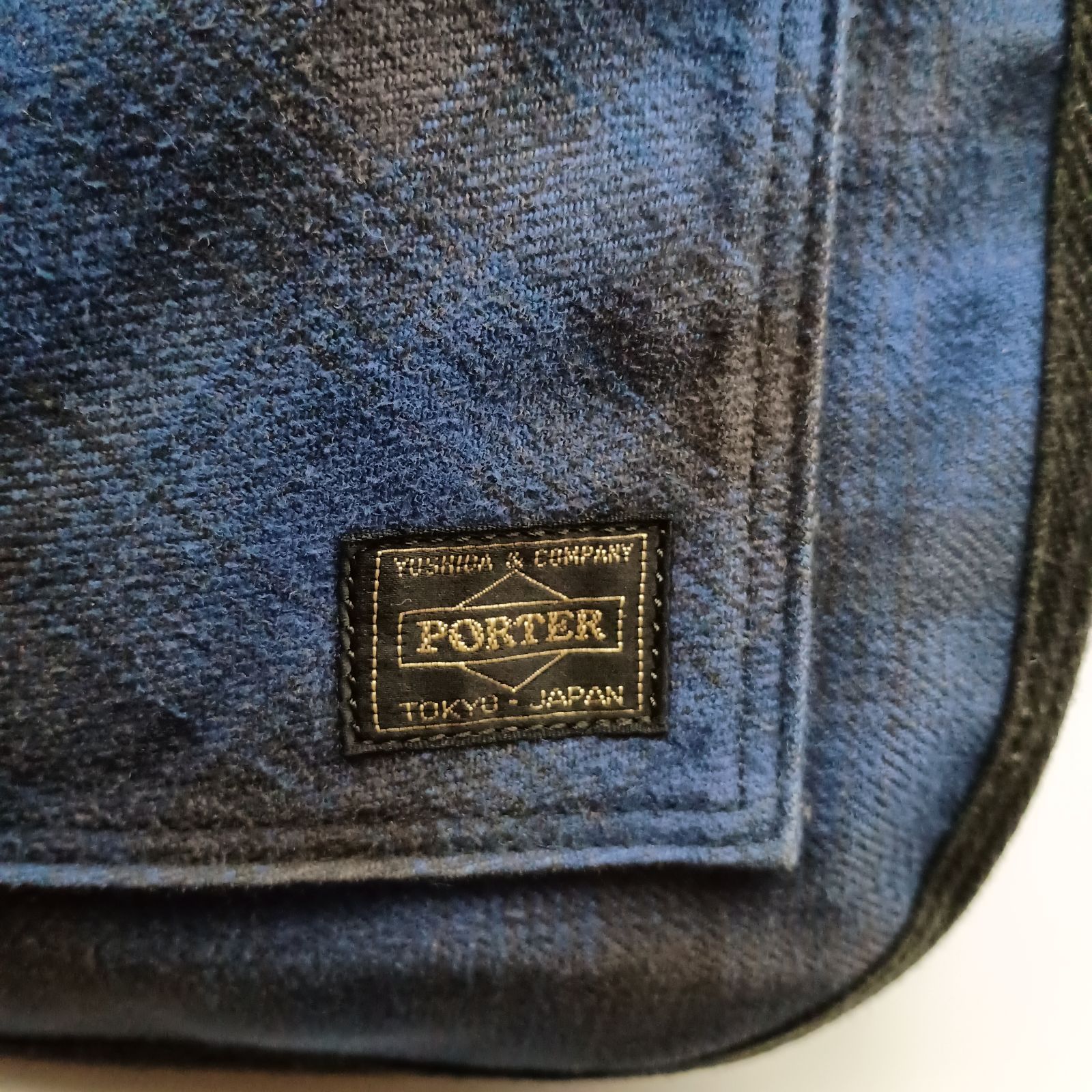 PORTER ポーター ショルダーバッグ チェック柄 ブルー ブラック 