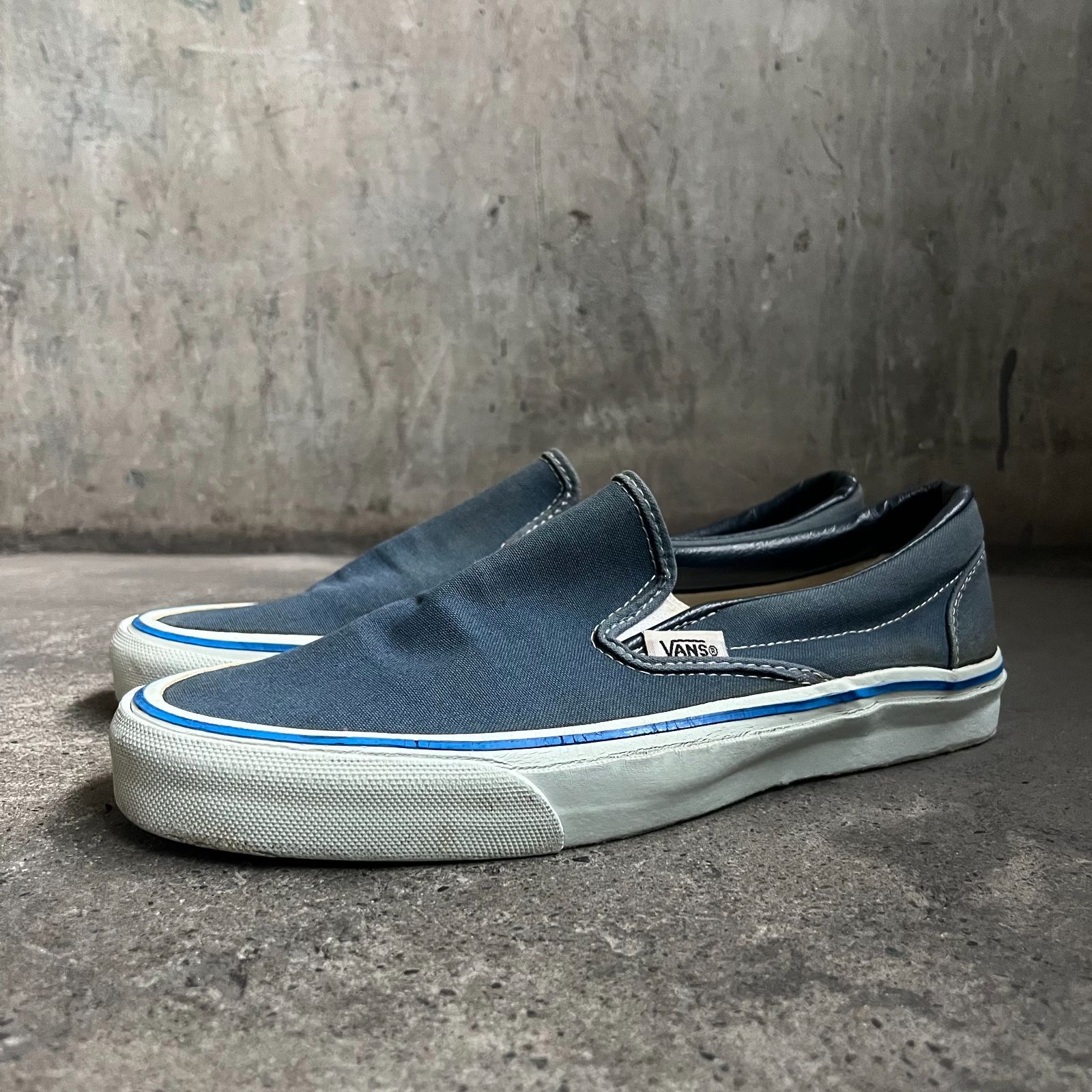 VANS 90s USA製 スリッポン 9.5 ネイビー バンズ 1990s - メルカリ