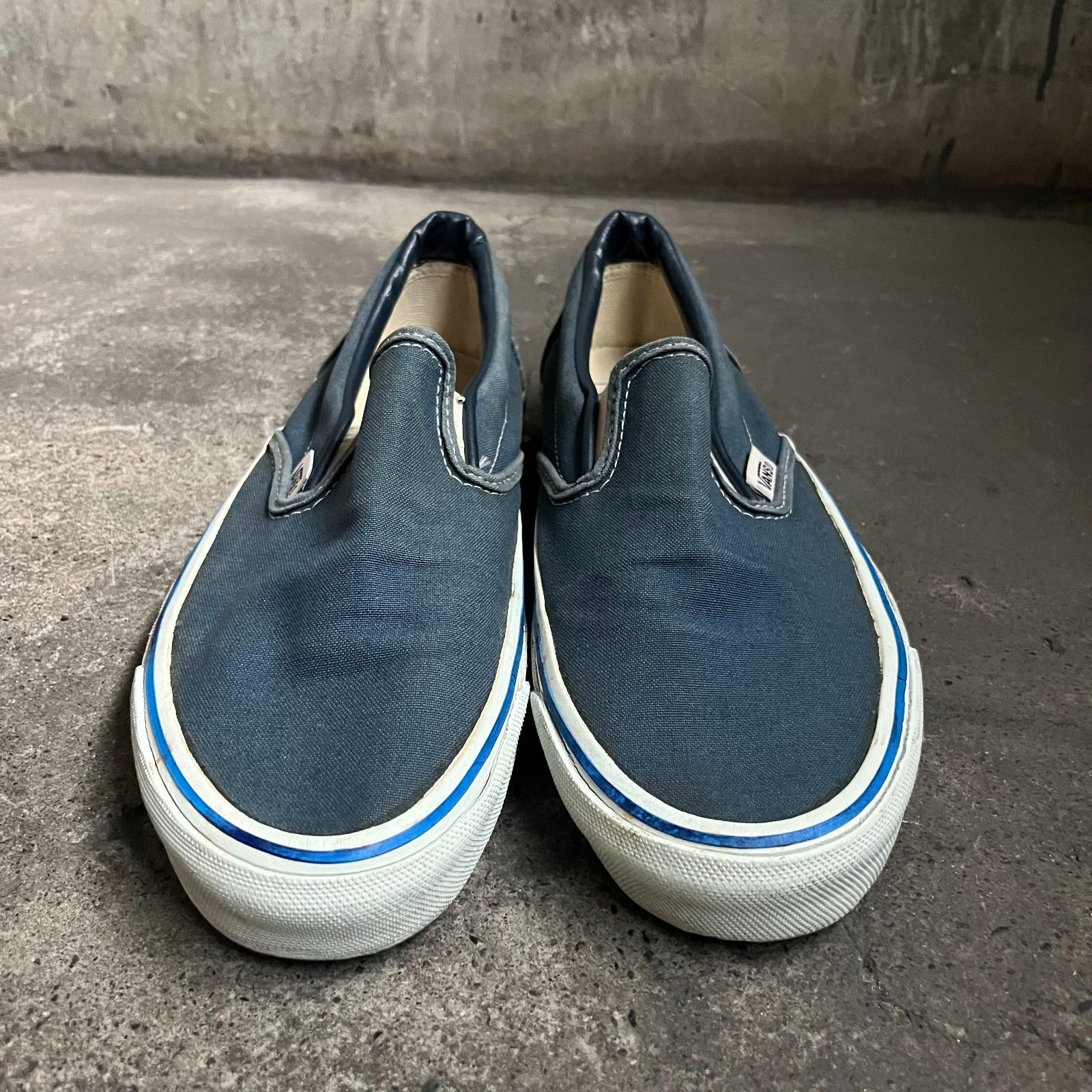 VANS 90s USA製 スリッポン 9.5 ネイビー バンズ 1990s - メルカリ