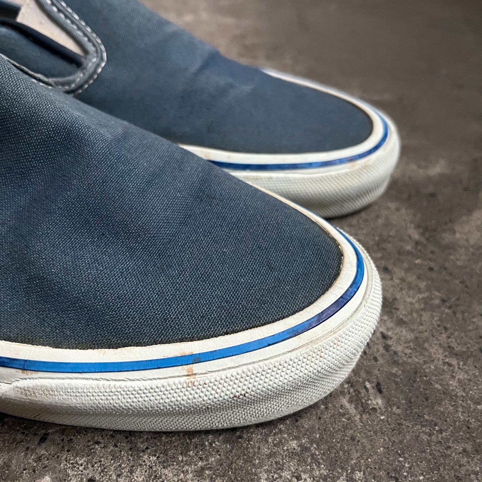 VANS 90s USA製 スリッポン 9.5 ネイビー バンズ 1990s - メルカリ