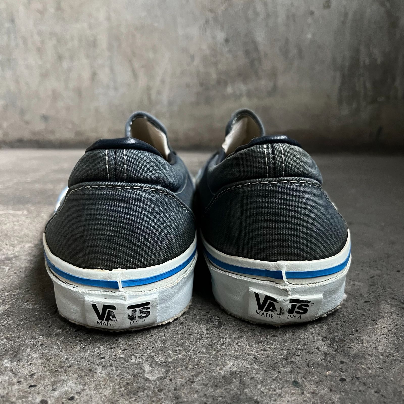 VANS 90s USA製 スリッポン 9.5 ネイビー バンズ 1990s - メルカリ