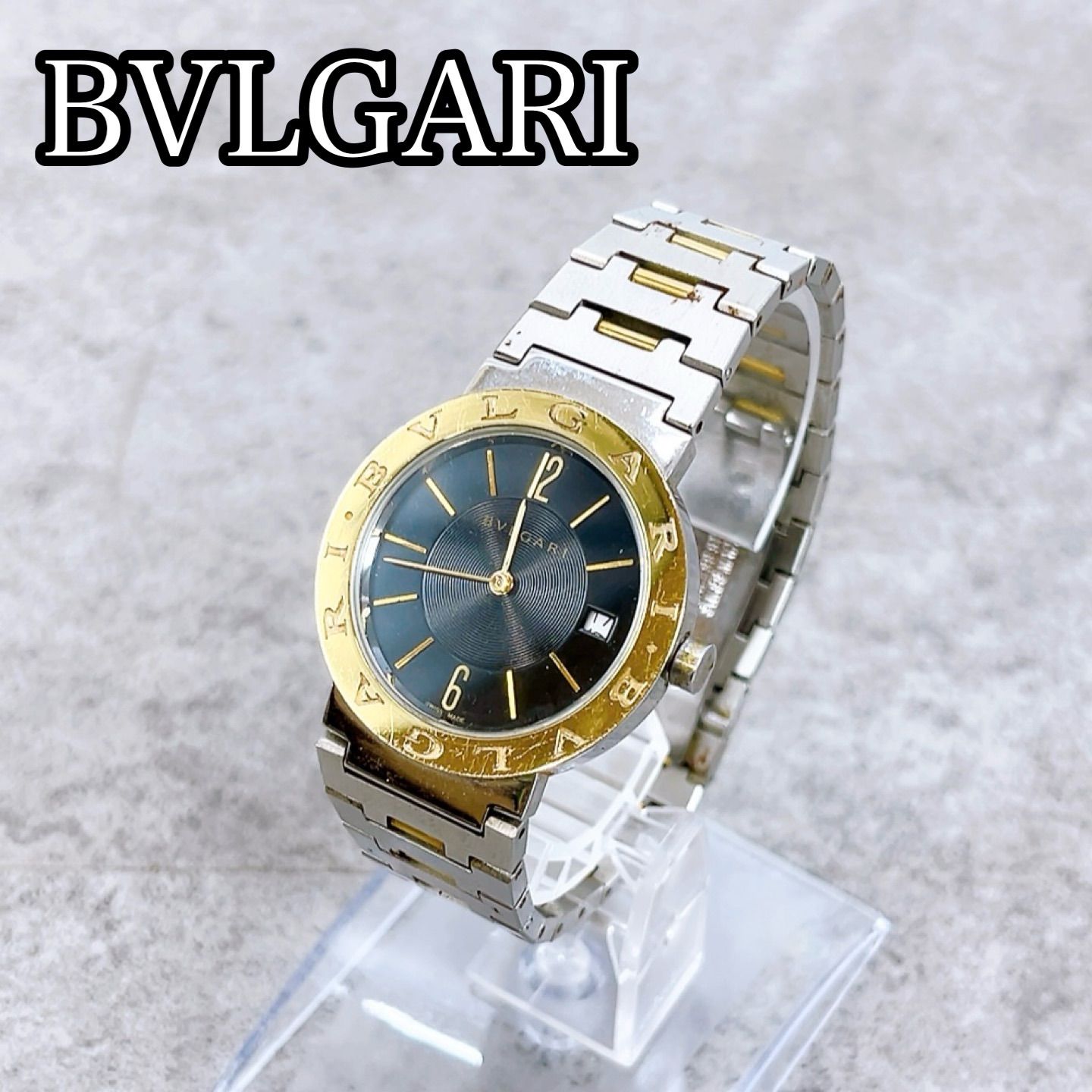 H-472 BVLGARI ブルガリ BB33SS AUTO L9030 ブラック 自動巻き 動作品 
