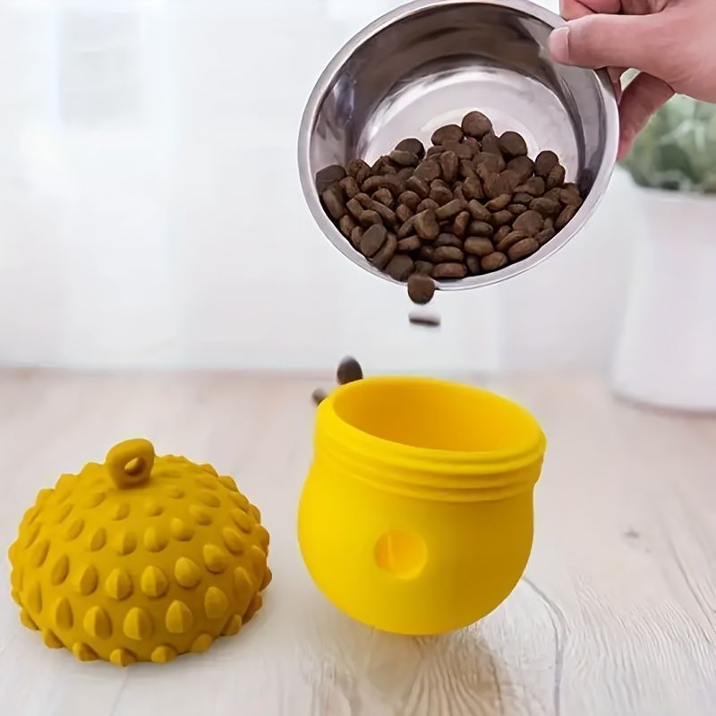 耐久性プラスチック製犬用噛むおもちゃ - 耐咬スローフィーダーパズル、ドングリデザイン&食物漏れ防止機能付き、小型犬向けテクスチャー
