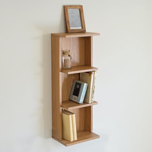 山善(YAMAZEN) ウォールシェルフ 壁掛け棚 3段ラック 縦型 飾り棚