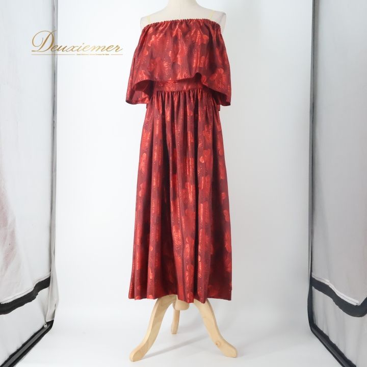 フラダンス 衣装 ワンピース ドレス ブラウン系 アロハスタンダード