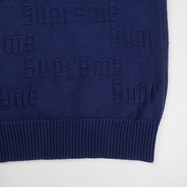 Size【L】 SUPREME シュプリーム 19AW Raised Logo Sweater Navy