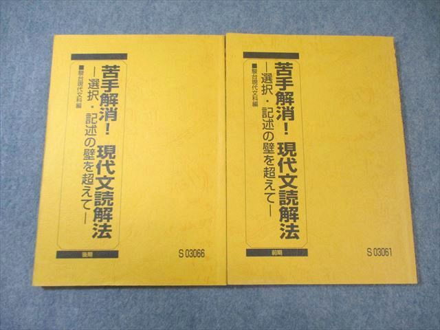 駿台 苦手解消 現代文読解法 -選択・記述の壁を超えて-テキスト通年