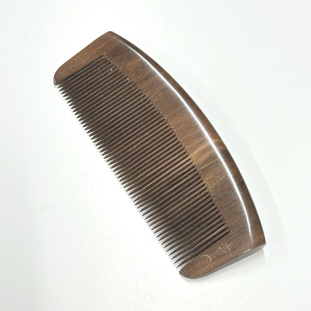 名工 青柳和邦 作【新品】いす櫛 お六櫛 3寸5分 並歯 イスノキ 伝統
