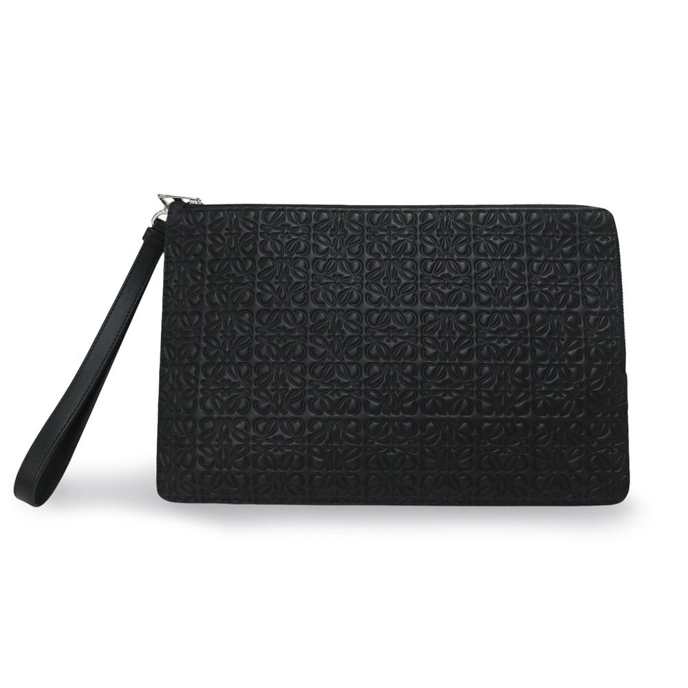 ロエベ クラッチバッグ アナグラム レザー ブラック LOEWE（ロエベ） クラッチバッグ アナグラム レザー バッグ メンズ 黒