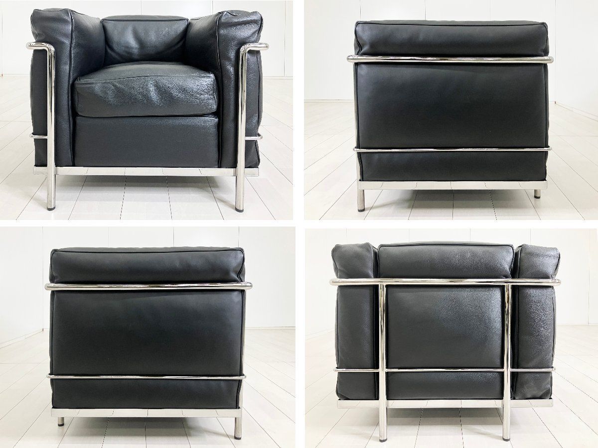 A)cassina/カッシーナ□コルビジェ LC2 一人掛けソファ□本革ソファ