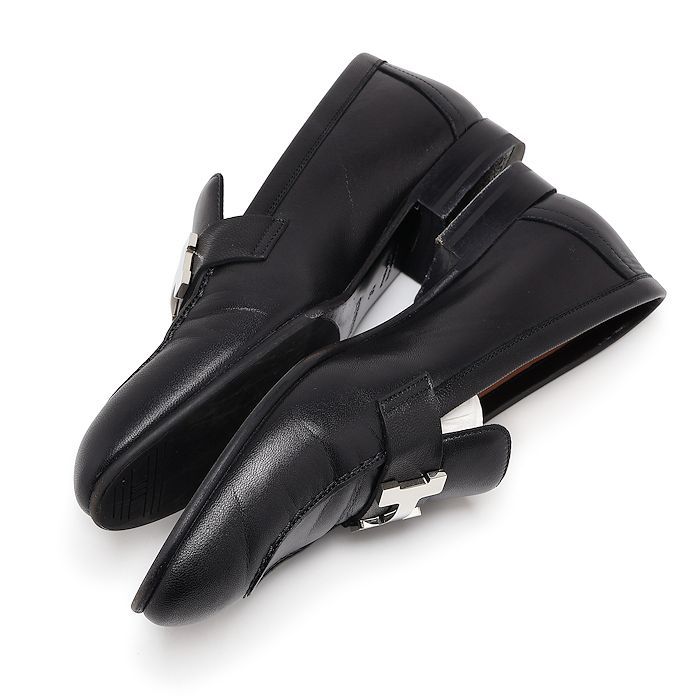 エルメス　モカシンパリ　35 エルメス モカシン パリ 35 ブラック シェーブル スリッポン