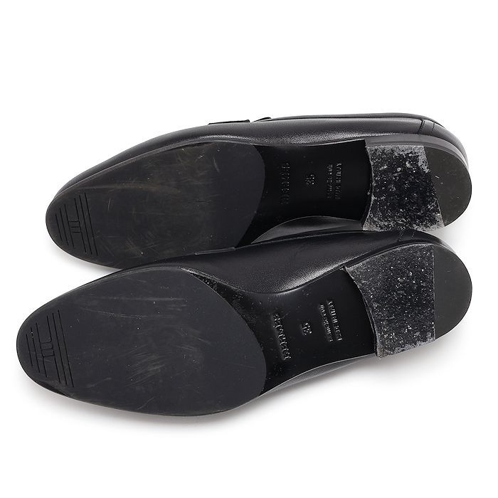 エルメス モカシン パリ 35 ブラック シェーブル スリッポン