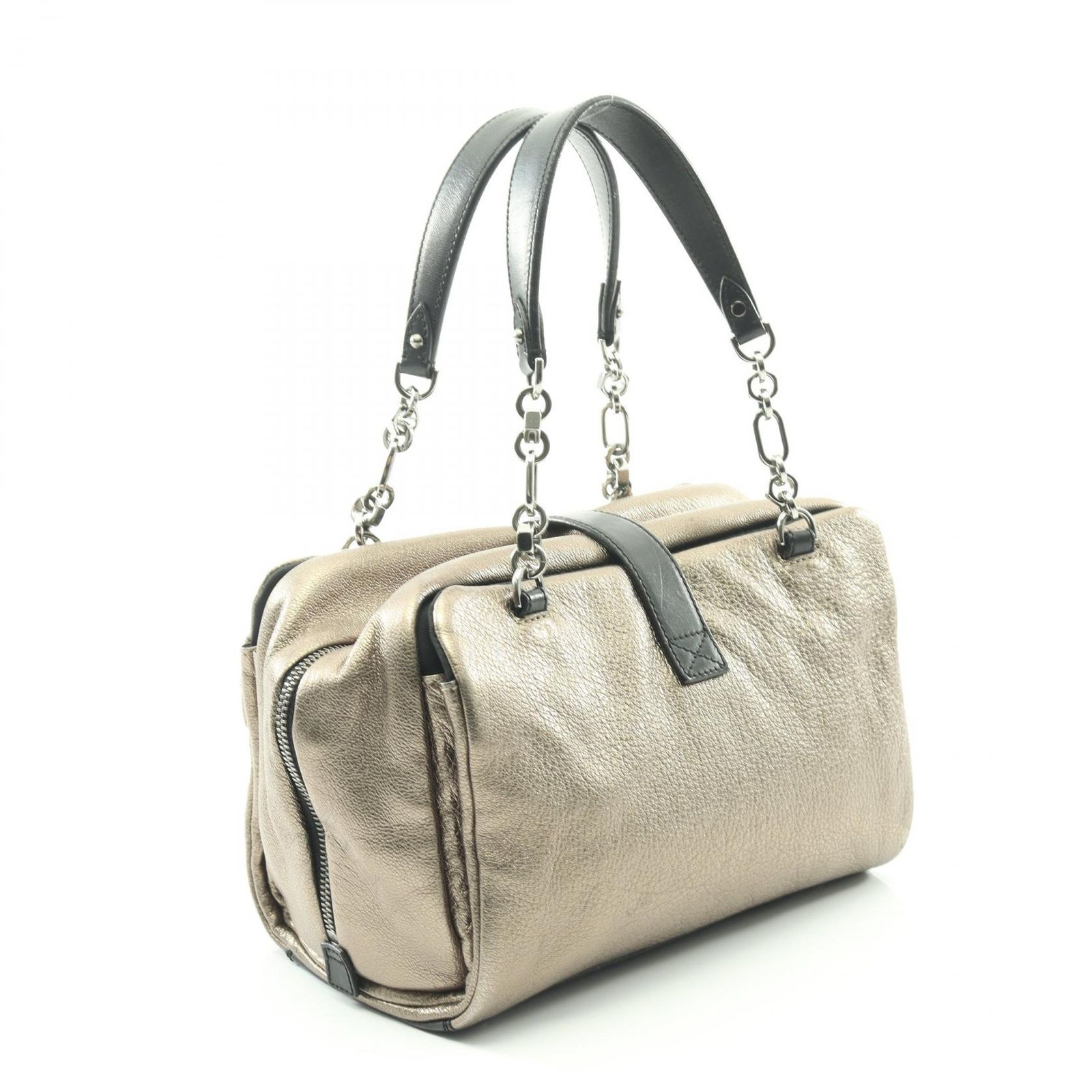 ロエベ LOEWE ハンドバッグ ローラ26 メタリックゴールド レザー  